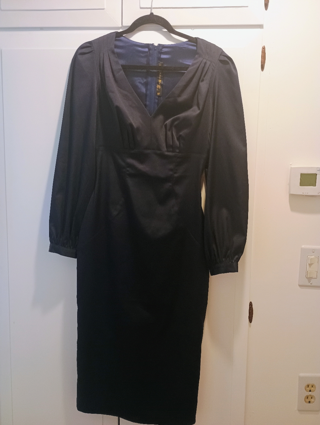 Pinup Couture Laura Byrnes Navy Long-Sleeve Dress